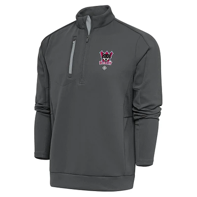 Men's Antigua Charcoal Detroit Wolves Generation Quarter-Zip Pullover Top