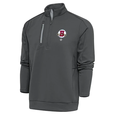 Men's Antigua Charcoal Baltimore Elite Giants Generation Quarter-Zip Pullover Top