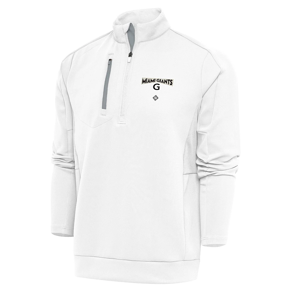Men's Antigua Miami Giants Generation Quarter-Zip Pullover Top