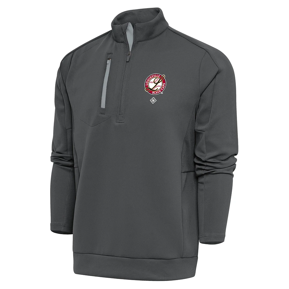 Men's Antigua Charcoal Louisville Black Caps Generation Quarter-Zip Pullover Top