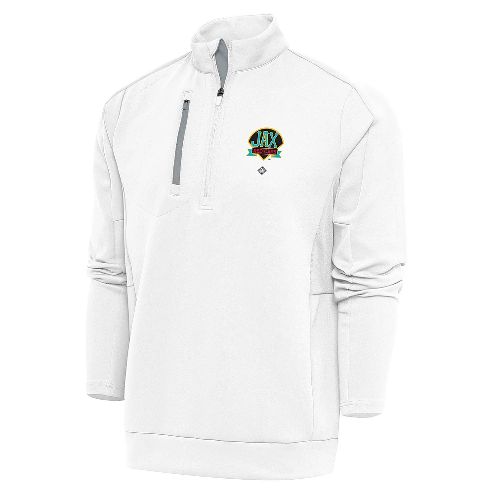 Men's Antigua Jacksonville Red Caps Generation Quarter-Zip Pullover Top