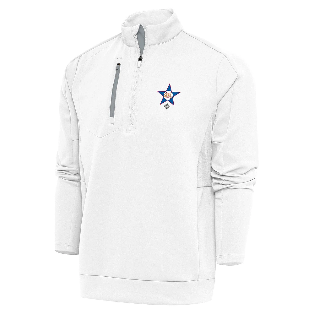Men's Antigua White St. Louis Stars Generation Quarter-Zip Pullover Top