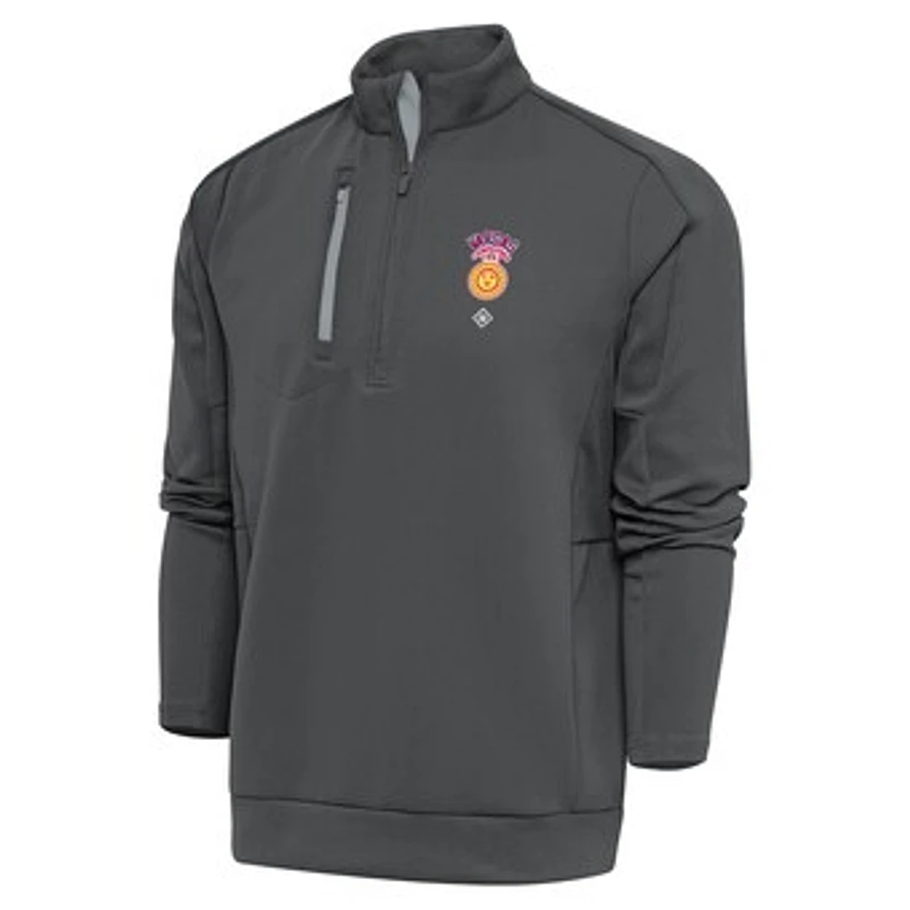 Men's Antigua Charcoal Vargas Campeones Generation Quarter-Zip Pullover Top