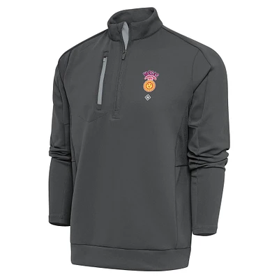 Men's Antigua Charcoal Vargas Campeones Generation Quarter-Zip Pullover Top