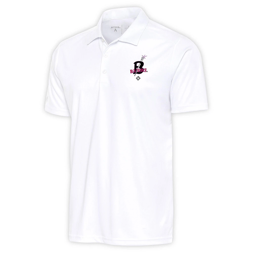 Men's Antigua White Birmingham Black Barons Tribute Polo