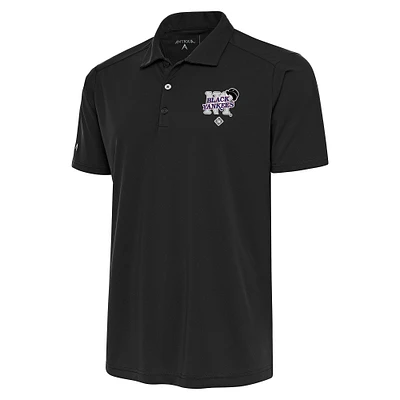 Men's Antigua Charcoal New York Black Yankees Tribute Polo