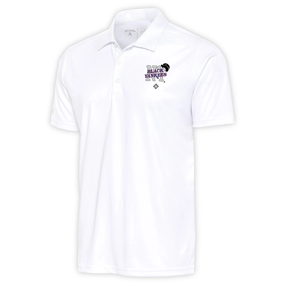 Men's Antigua White New York Black Yankees Tribute Polo