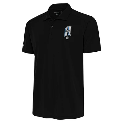 Men's Antigua Black Homestead Grays Tribute Polo