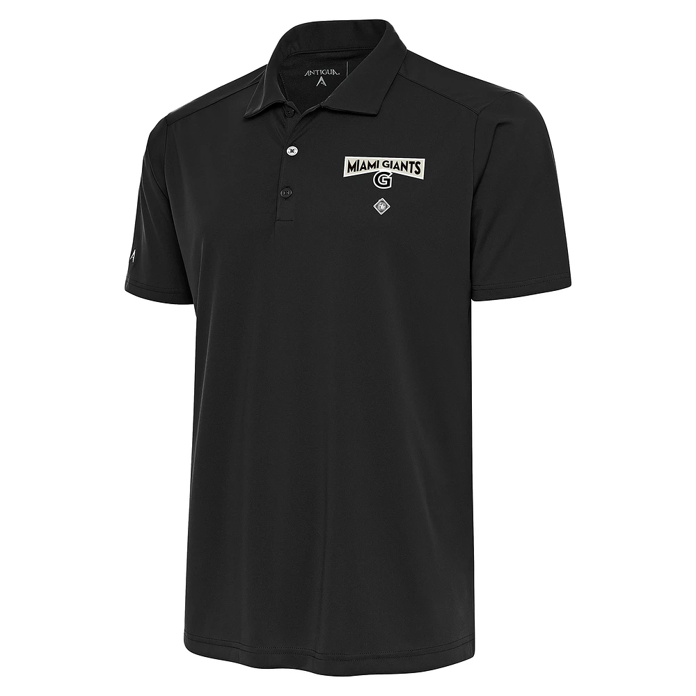 Men's Antigua Charcoal Miami Giants Tribute Polo