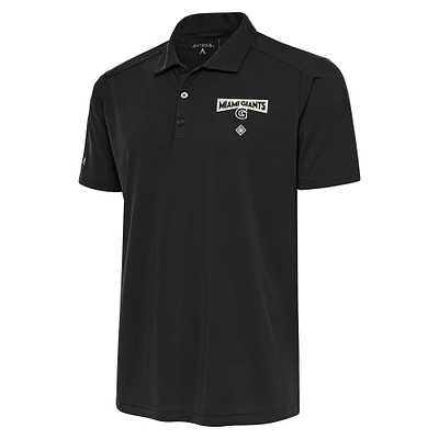 Men's Antigua Charcoal Miami Giants Tribute Polo