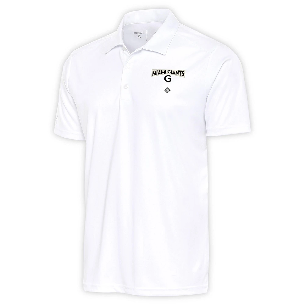 Men's Antigua White Miami Giants Tribute Polo