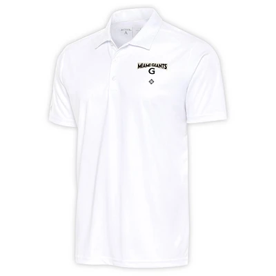 Men's Antigua White Miami Giants Tribute Polo