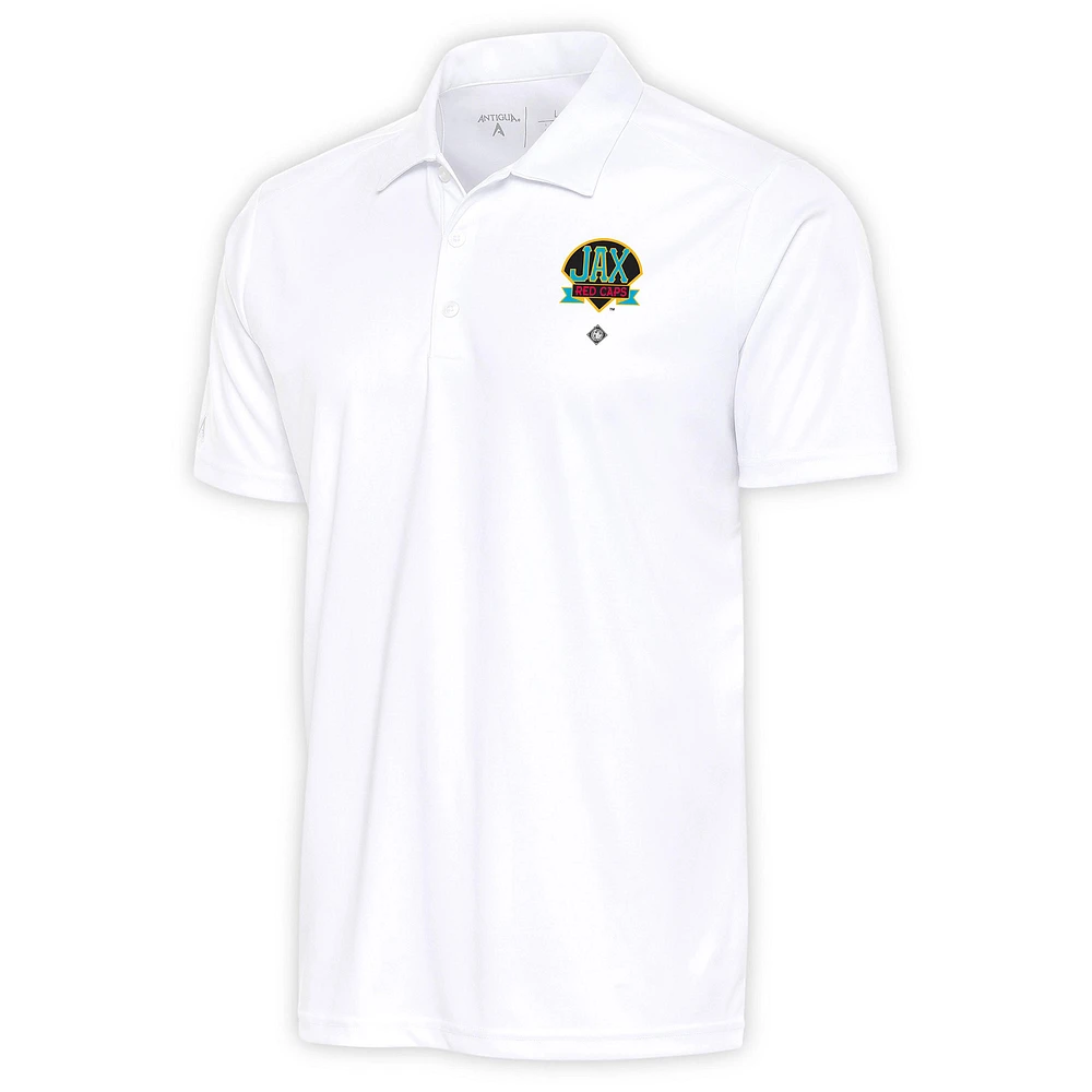 Men's Antigua White Jacksonville Red Caps Tribute Polo