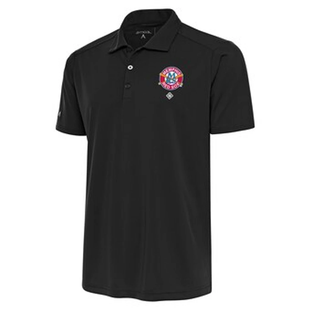 Men's Antigua Charcoal Memphis Red Sox Tribute Polo