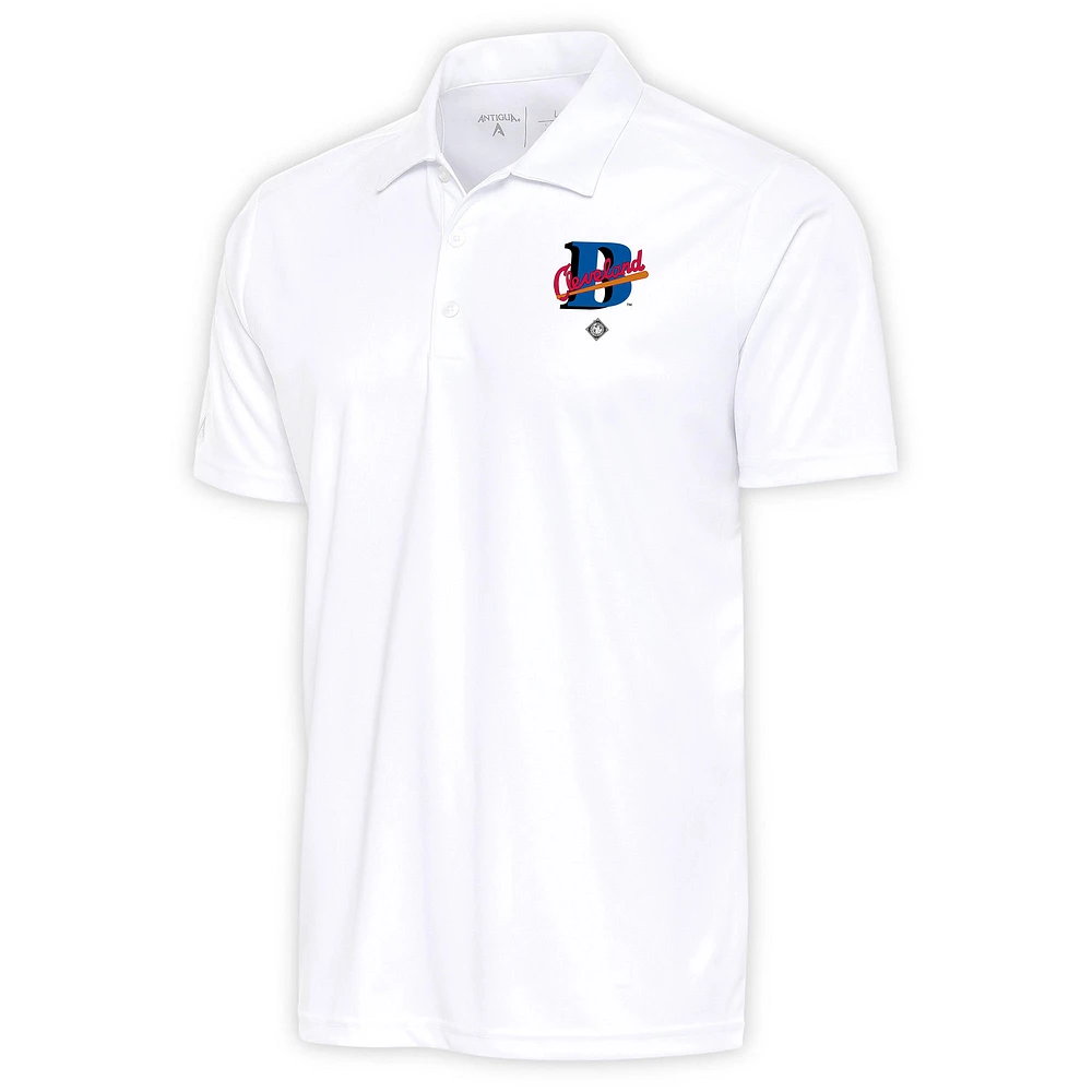 Men's Antigua White Cleveland Buckeyes Tribute Polo