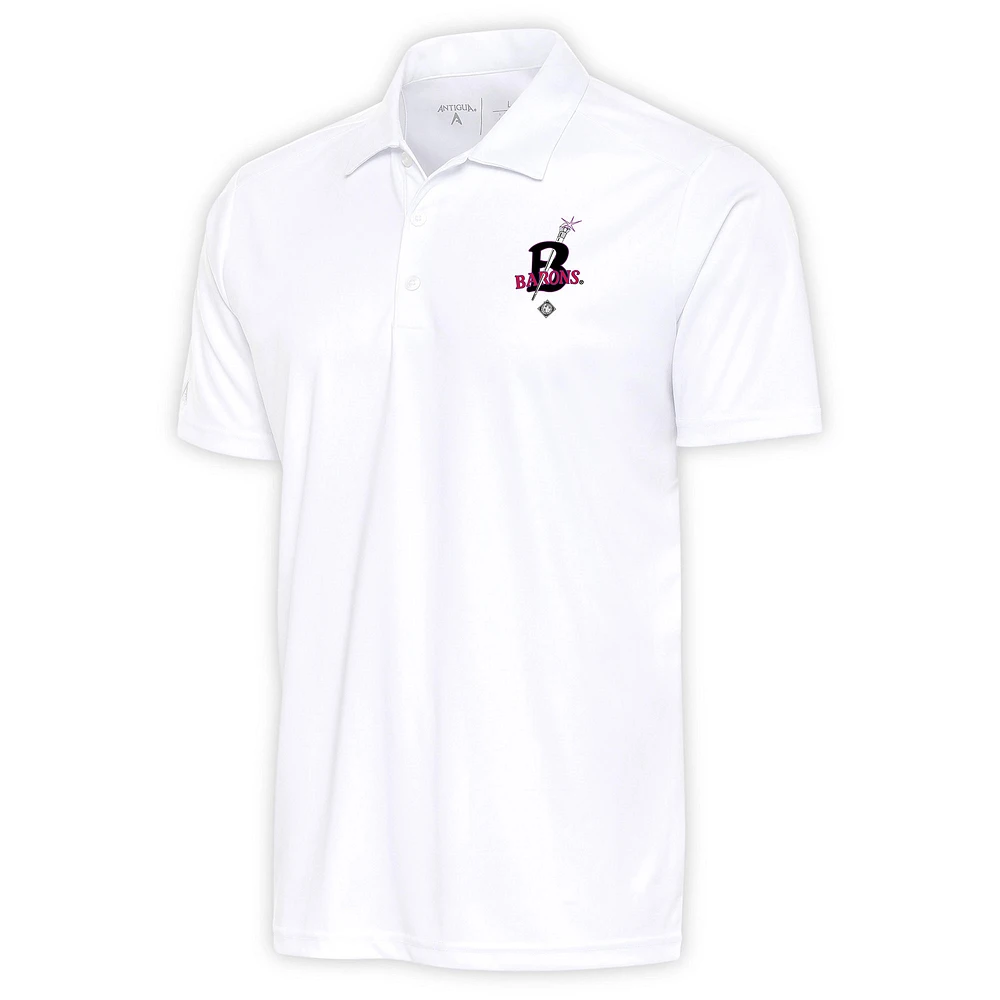 Men's Antigua White Birmingham Black Barons Big & Tall Tribute Polo