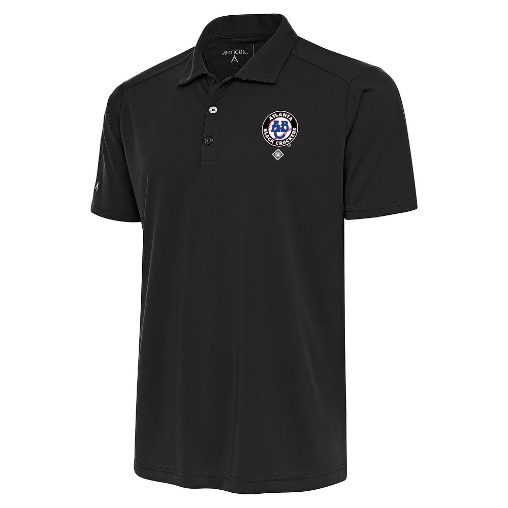 Men's Antigua Charcoal Atlanta Black Crackers Big & Tall Tribute Polo