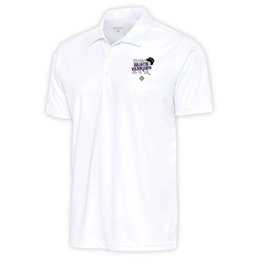Men's Antigua White New York Black Yankees Big & Tall Tribute Polo