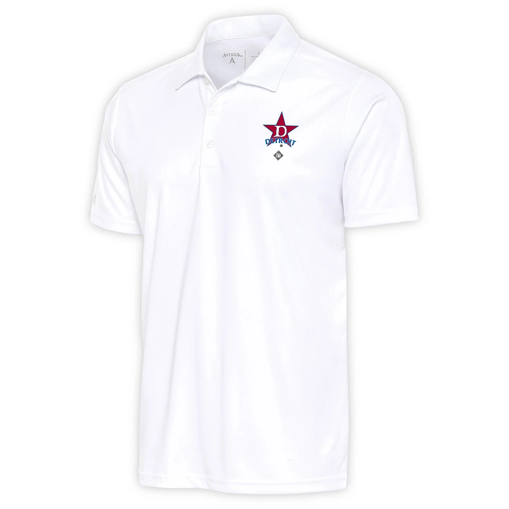 Men's Antigua White Detroit Stars Big & Tall Tribute Polo