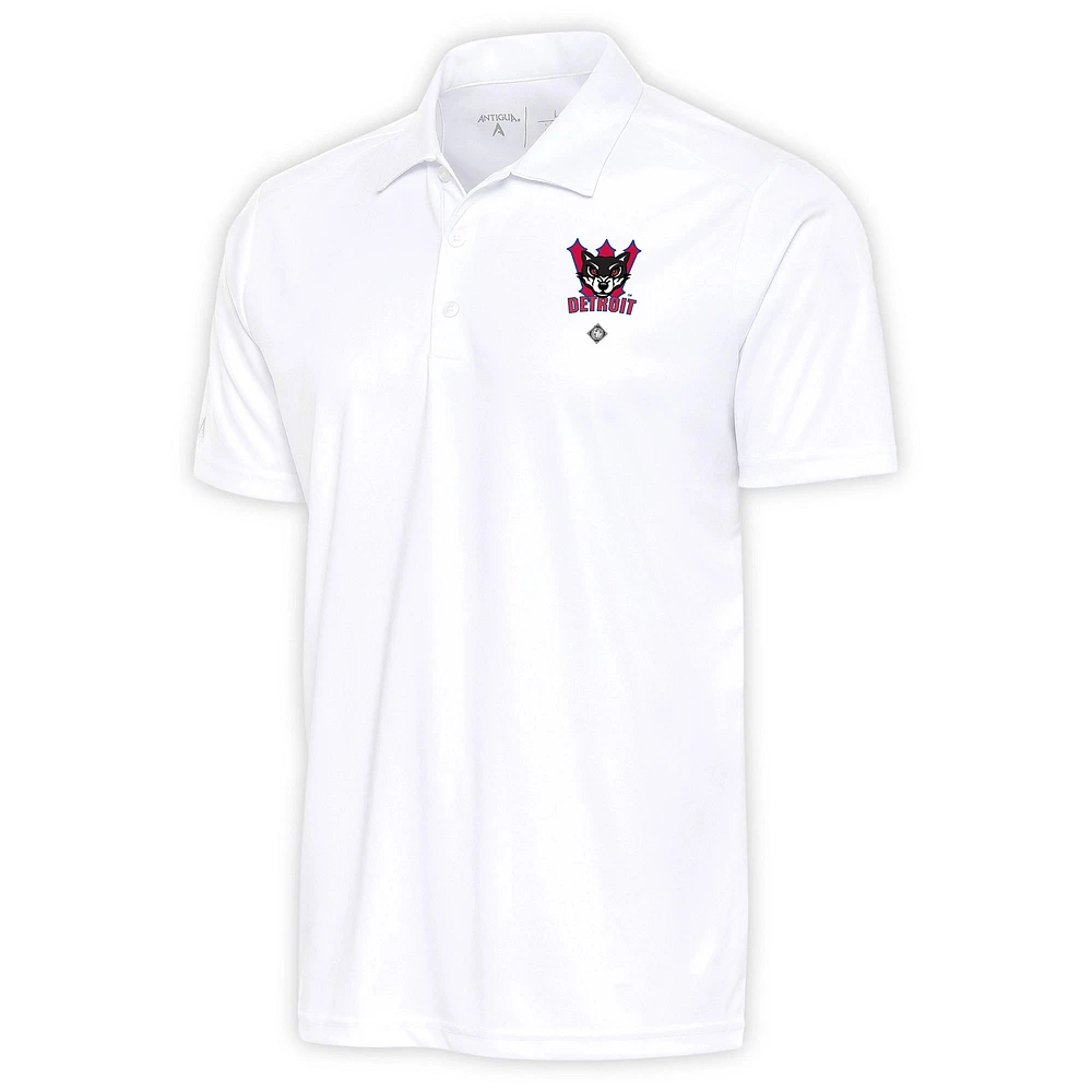Men's Antigua White Detroit Wolves Big & Tall Tribute Polo
