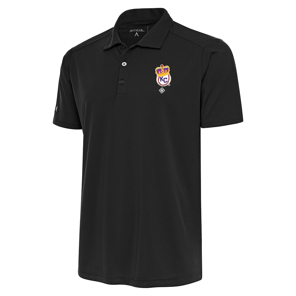 Men's Antigua Charcoal Kansas City Monarchs Big & Tall Tribute Polo