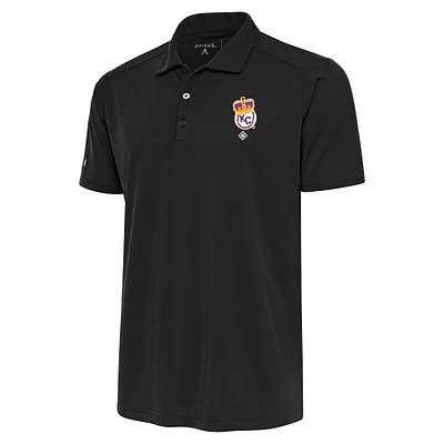 Men's Antigua Charcoal Kansas City Monarchs Big & Tall Tribute Polo