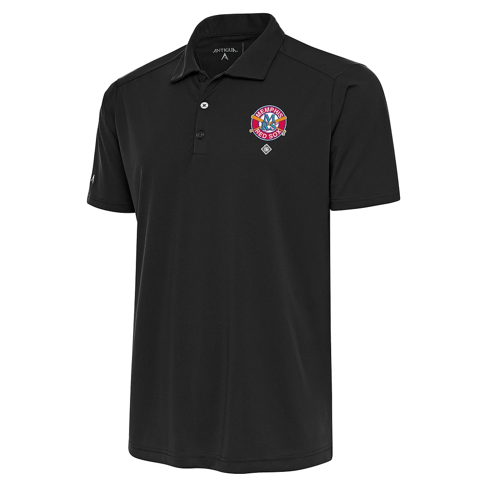 Men's Antigua Charcoal Memphis Red Sox Big & Tall Tribute Polo