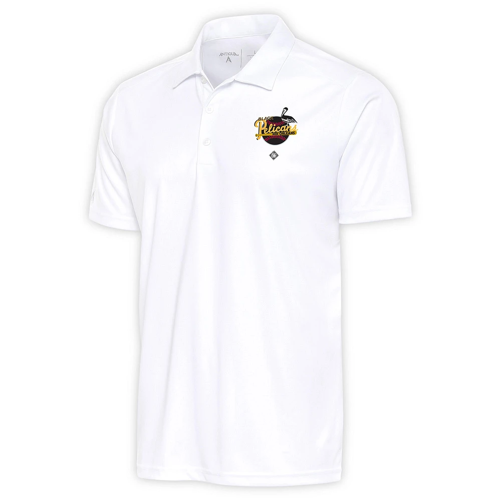 Men's Antigua White New Orleans Black Pelicans Big & Tall Tribute Polo