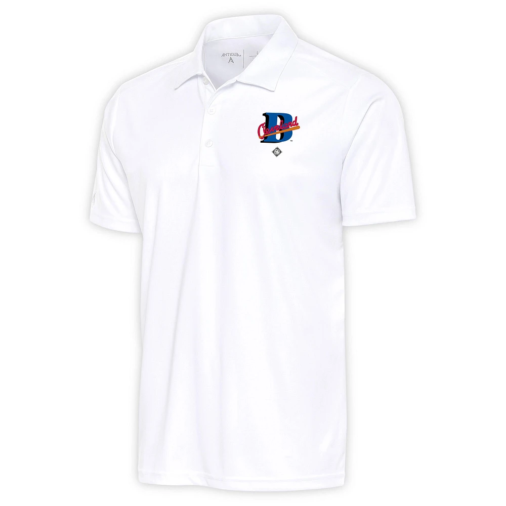 Men's Antigua White Cleveland Buckeyes Big & Tall Tribute Polo