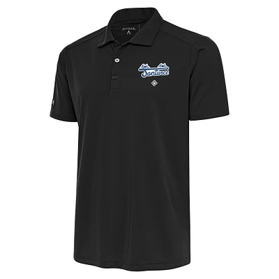 Men's Antigua Charcoal Santurce Cangrejeros Big & Tall Tribute Polo