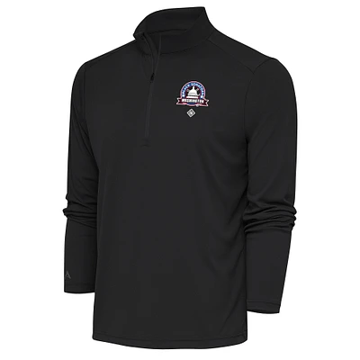Men's Antigua Charcoal Washington Black Senators Tribute Quarter-Zip Pullover Top