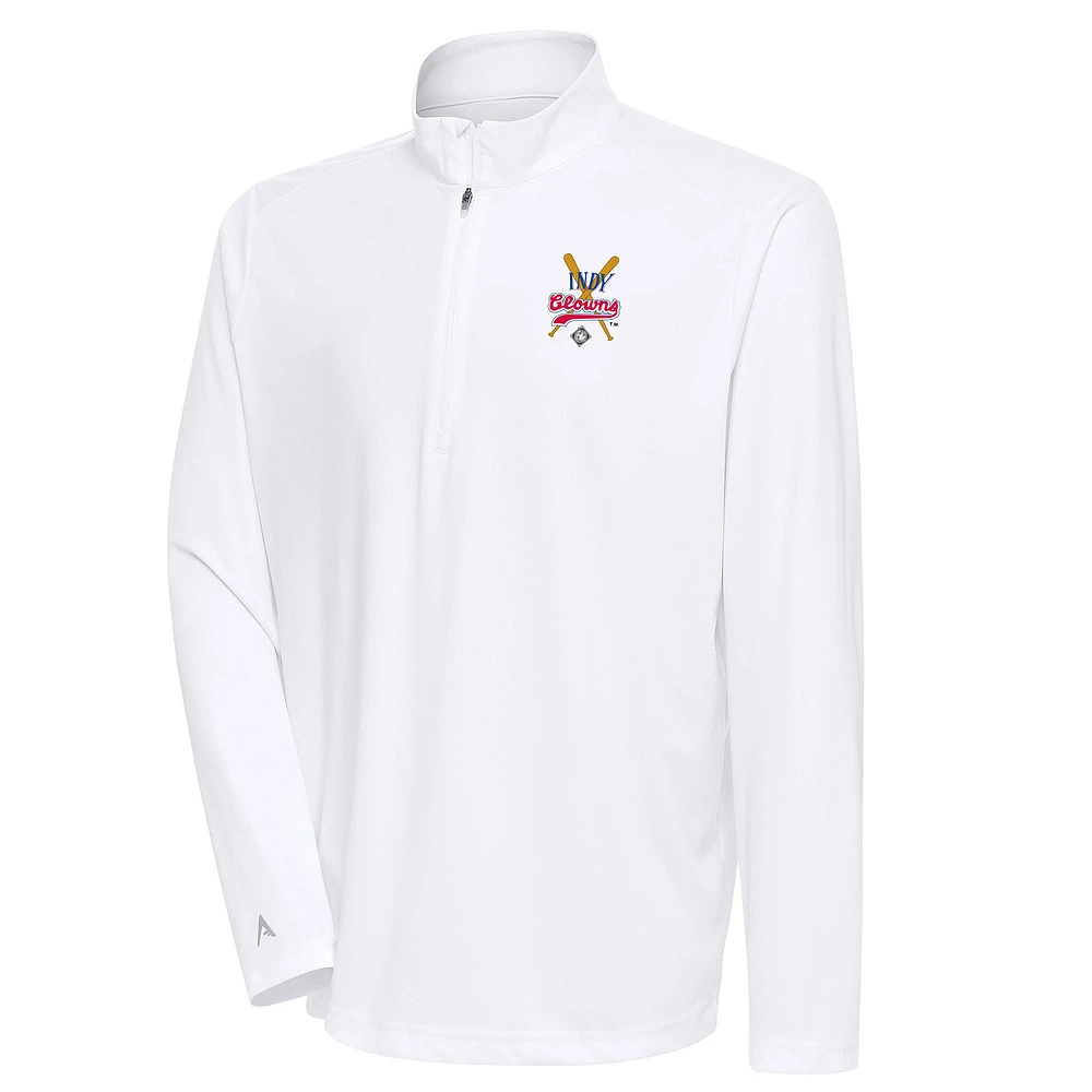 Men's Antigua Indianapolis Clowns Tribute Quarter-Zip Pullover Top