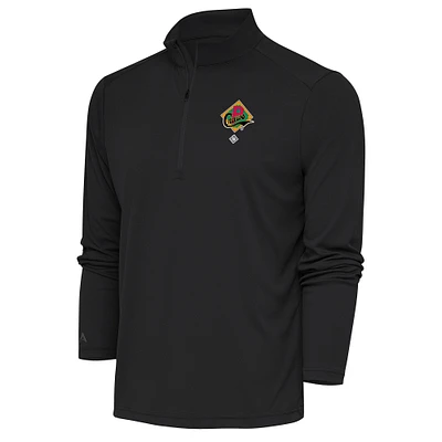 Men's Antigua Charcoal Pittsburgh Crawfords Tribute Quarter-Zip Pullover Top