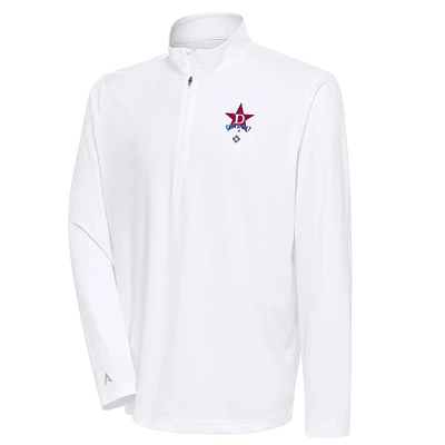 Men's Antigua White Detroit Stars Tribute Quarter-Zip Pullover Top