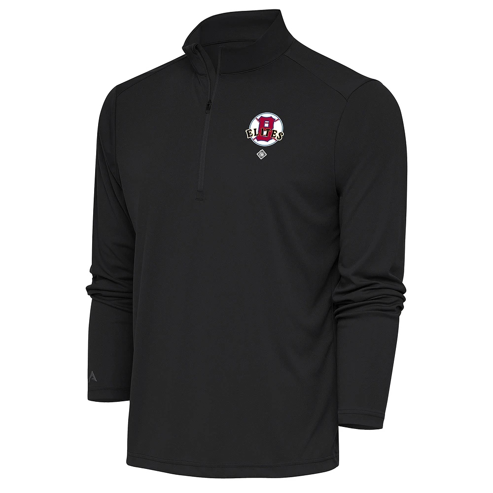 Men's Antigua Charcoal Baltimore Elite Giants Tribute Quarter-Zip Pullover Top