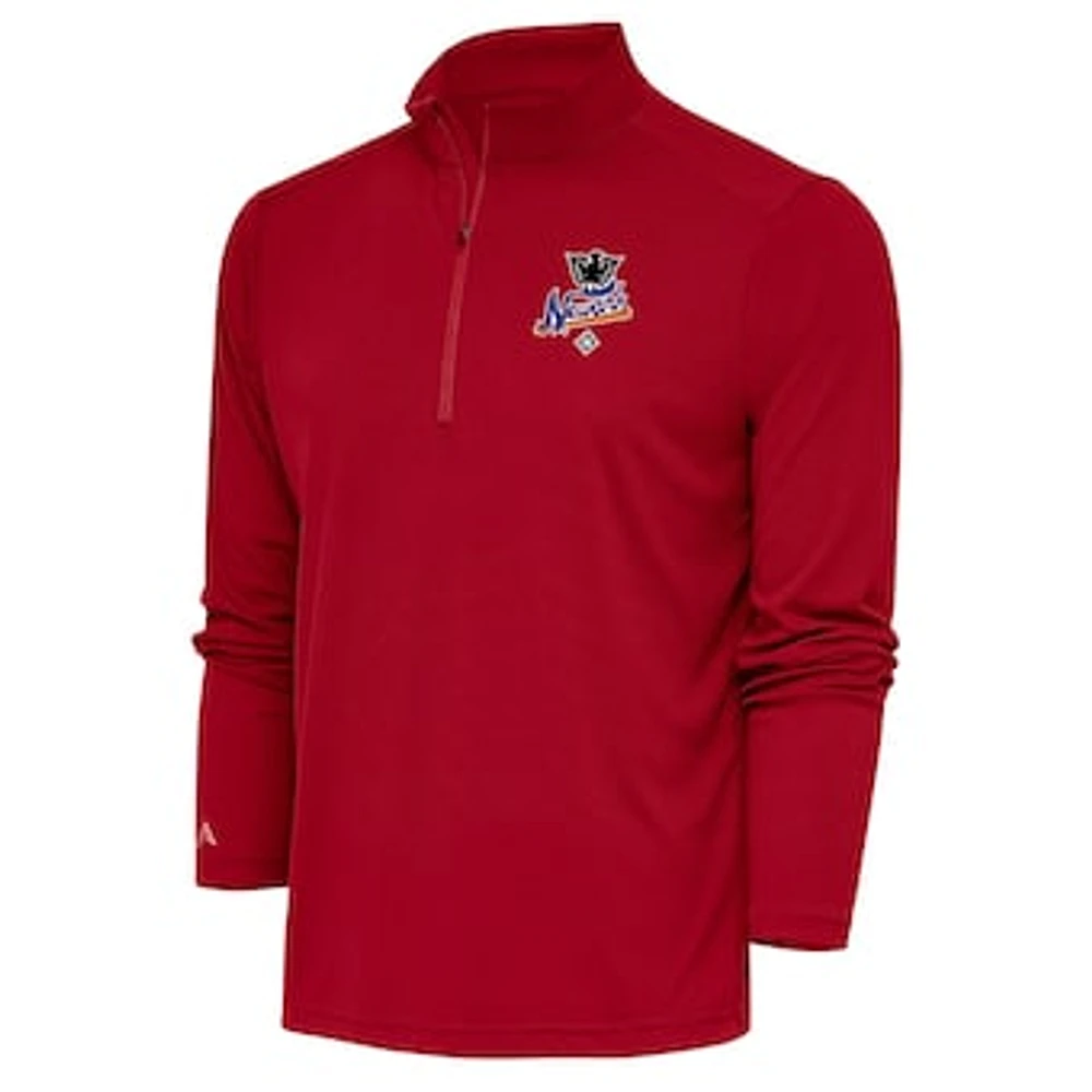 Men's Antigua Red Newark Eagles Tribute Quarter-Zip Pullover Top