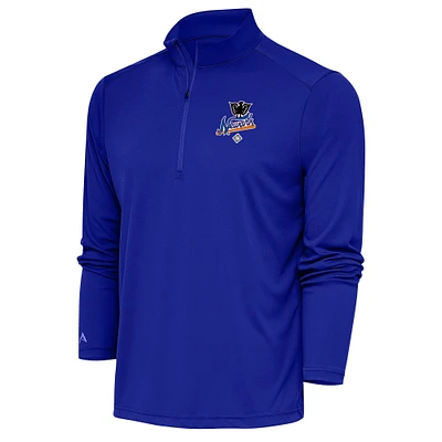 Men's Antigua Royal Newark Eagles Tribute Quarter-Zip Pullover Top