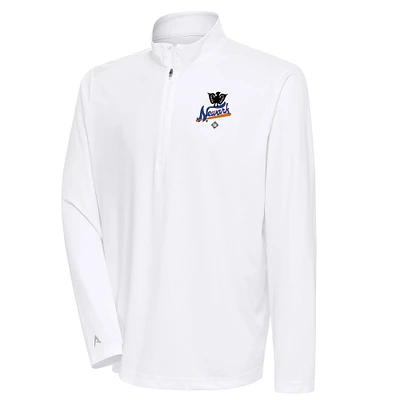 Men's Antigua White Newark Eagles Tribute Quarter-Zip Pullover Top