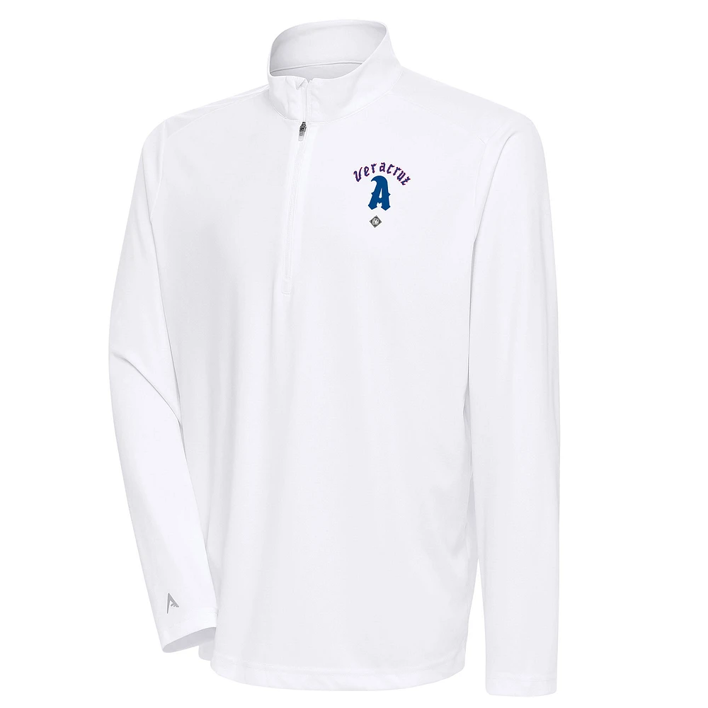 Men's Antigua Azules de Veracruz Tribute Quarter-Zip Pullover Top
