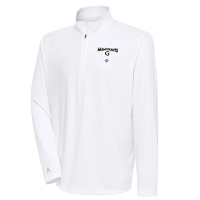 Men's Antigua Miami Giants Tribute Quarter-Zip Pullover Top