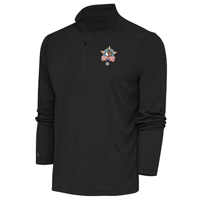 Men's Antigua Charcoal Negro League Tribute Quarter-Zip Pullover Top