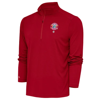 Men's Antigua Red Memphis Sox Tribute Quarter-Zip Pullover Top