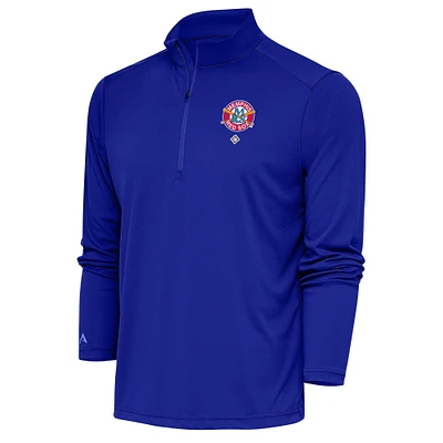 Men's Antigua Royal Memphis Red Sox Tribute Quarter-Zip Pullover Top