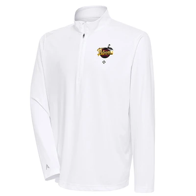 Men's Antigua Black New Orleans Pelicans Tribute Quarter-Zip Pullover Top
