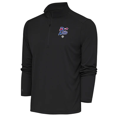 Men's Antigua Charcoal Philadelphia Stars Tribute Quarter-Zip Pullover Top