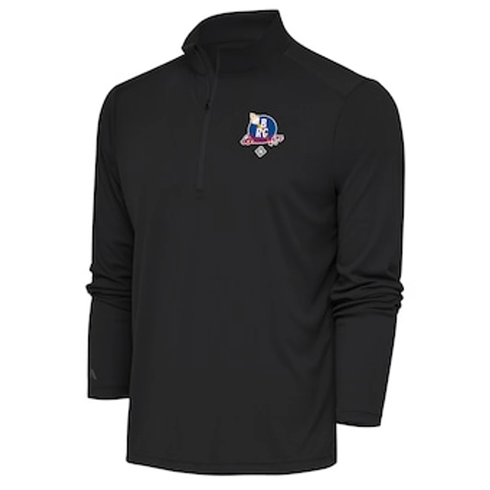 Men's Antigua Charcoal Brooklyn Royal Giants Tribute Quarter-Zip Pullover Top