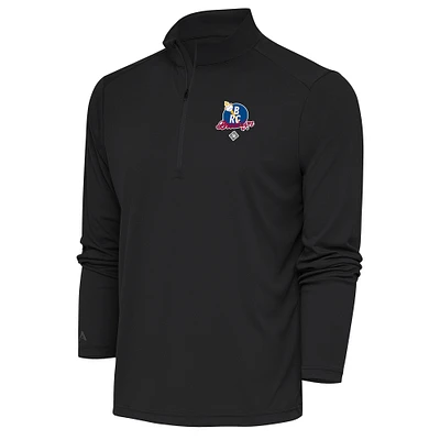 Men's Antigua Charcoal Brooklyn Royal Giants Tribute Quarter-Zip Pullover Top