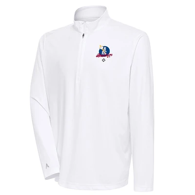 Men's Antigua White Brooklyn Royal Giants Tribute Quarter-Zip Pullover Top