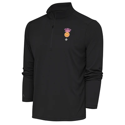 Men's Antigua Charcoal Vargas Campeones Tribute Quarter-Zip Pullover Top