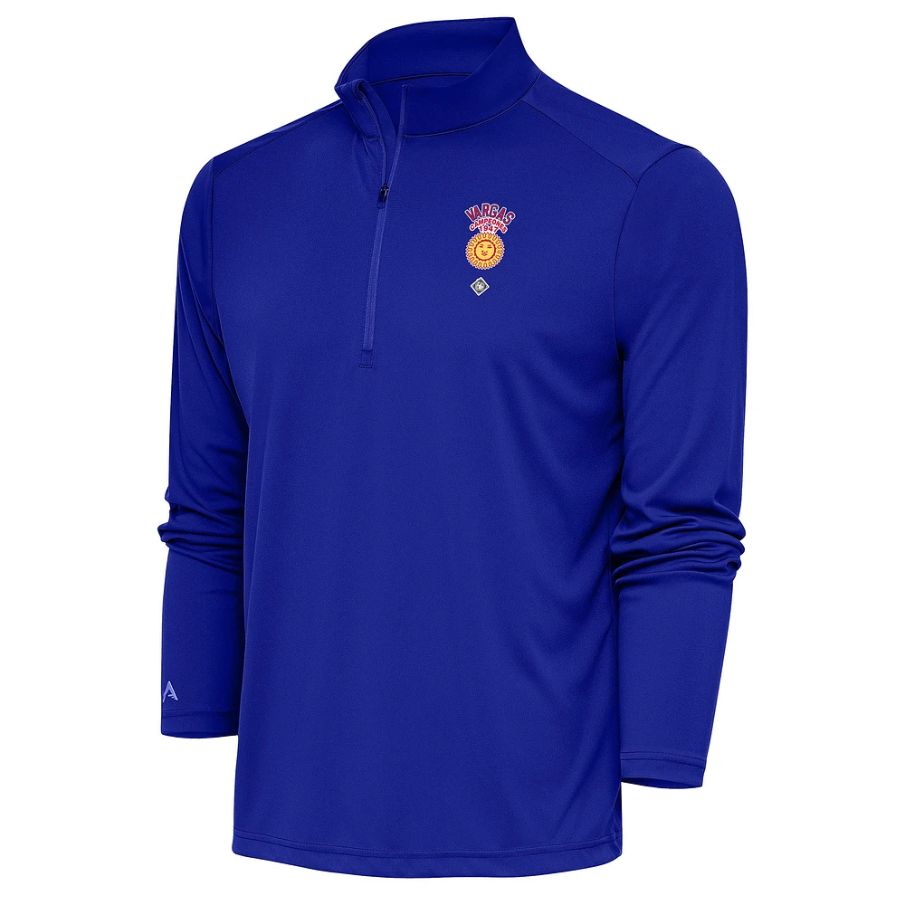 Men's Antigua Royal Vargas Campeones Tribute Quarter-Zip Pullover Top